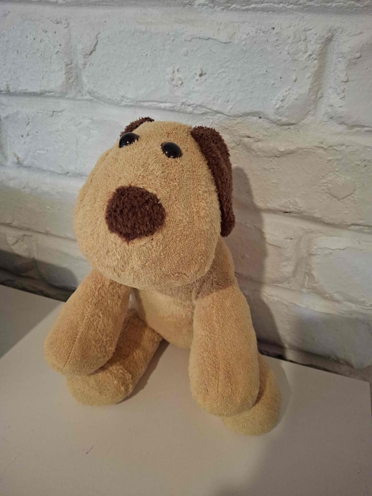 Terry cloth tan puppy plush