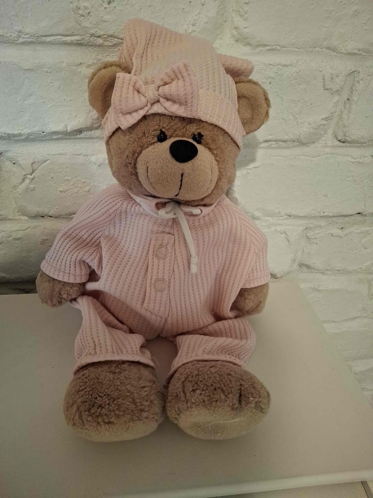 Teddy in pink pajamas