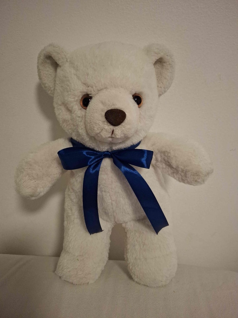 Vintage white plush teddy bear