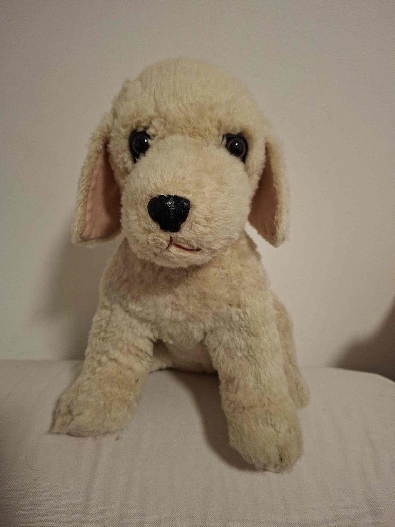Vintage tan plush puppy dog