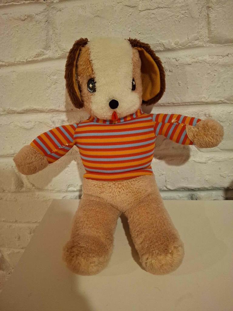 Vintage button-eyes plush dog