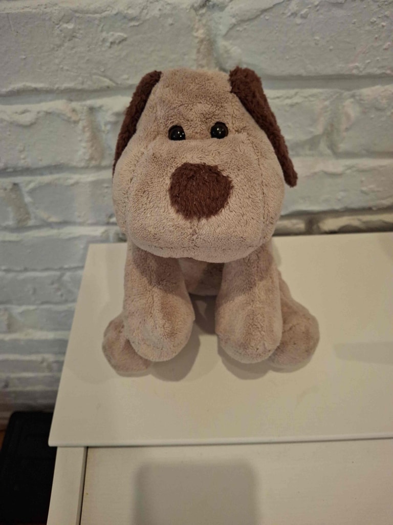 Tan floppy-eared plush dog