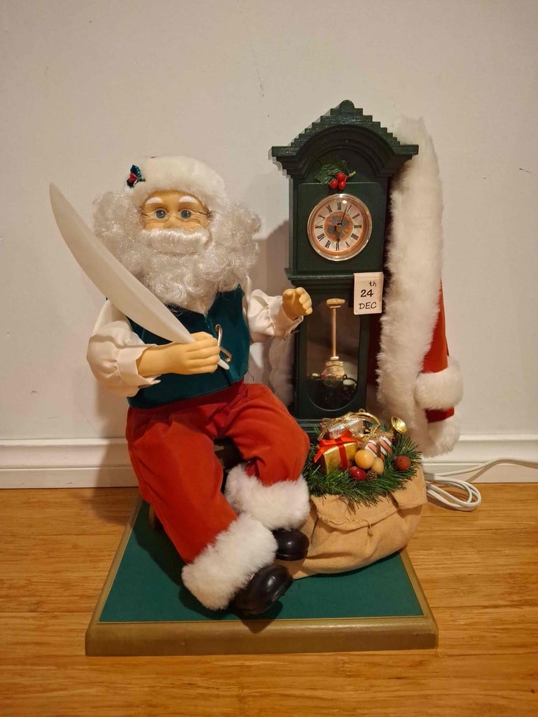 Animated Santa with grandfather clock — repair